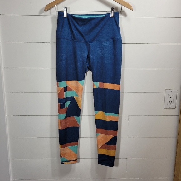 Prana Kimble Printed Athletic Leggings Activewear Gym Pants Women's sz S - Picture 2 of 7